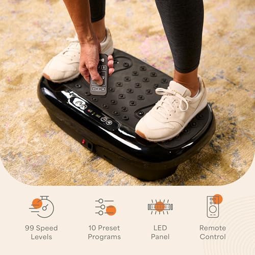 Lifepro Vibration Plate Exercise Machine with Magnetic Acupoints - Full Body Vibration Platform for Beginners and Recovery - Ideal Lymphatic Drainage Massager for Muscle Toning and Overall Fitness
