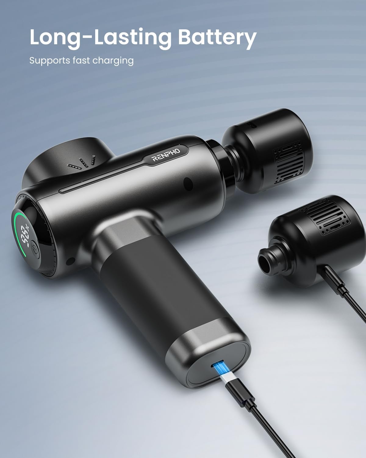 RENPHO Massage Gun with Heat and Cold, FSA Eligible HSA, Valentines Birthday Gifts for Women Men, Portable Percussion Muscle Deep Tissue Massager for Back and Neck, Handheld Massager with Carry Case