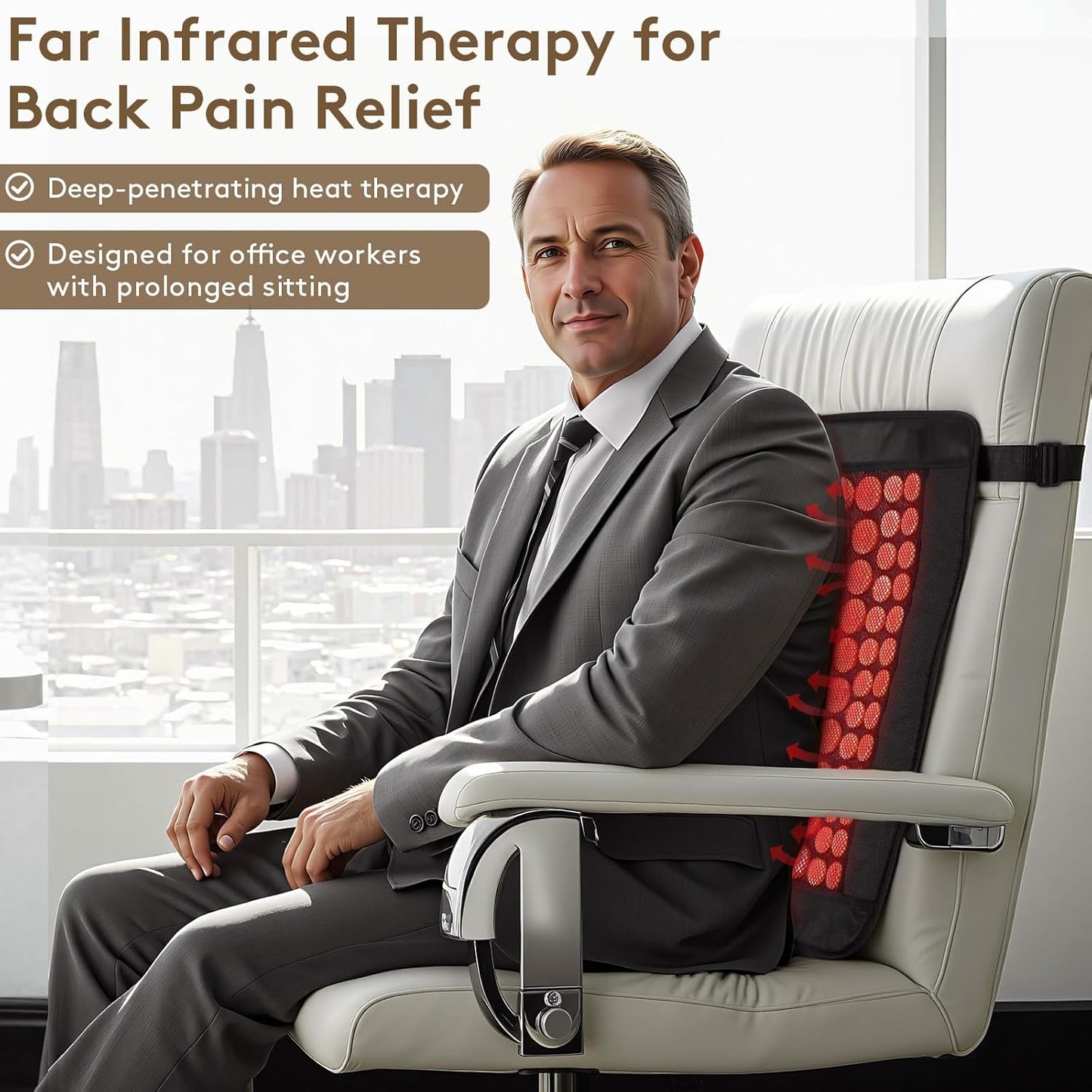 UTK Infrared Heating Pad for Back, Luxury Gift Design, 5X Deeper Pain Relief, FSA-HSA Eligible, Included Jade Bracelet,Replacement Cover Bag,Travel Bag, Hotter to 159℉, Gifts for Women Men,24'' x 16''