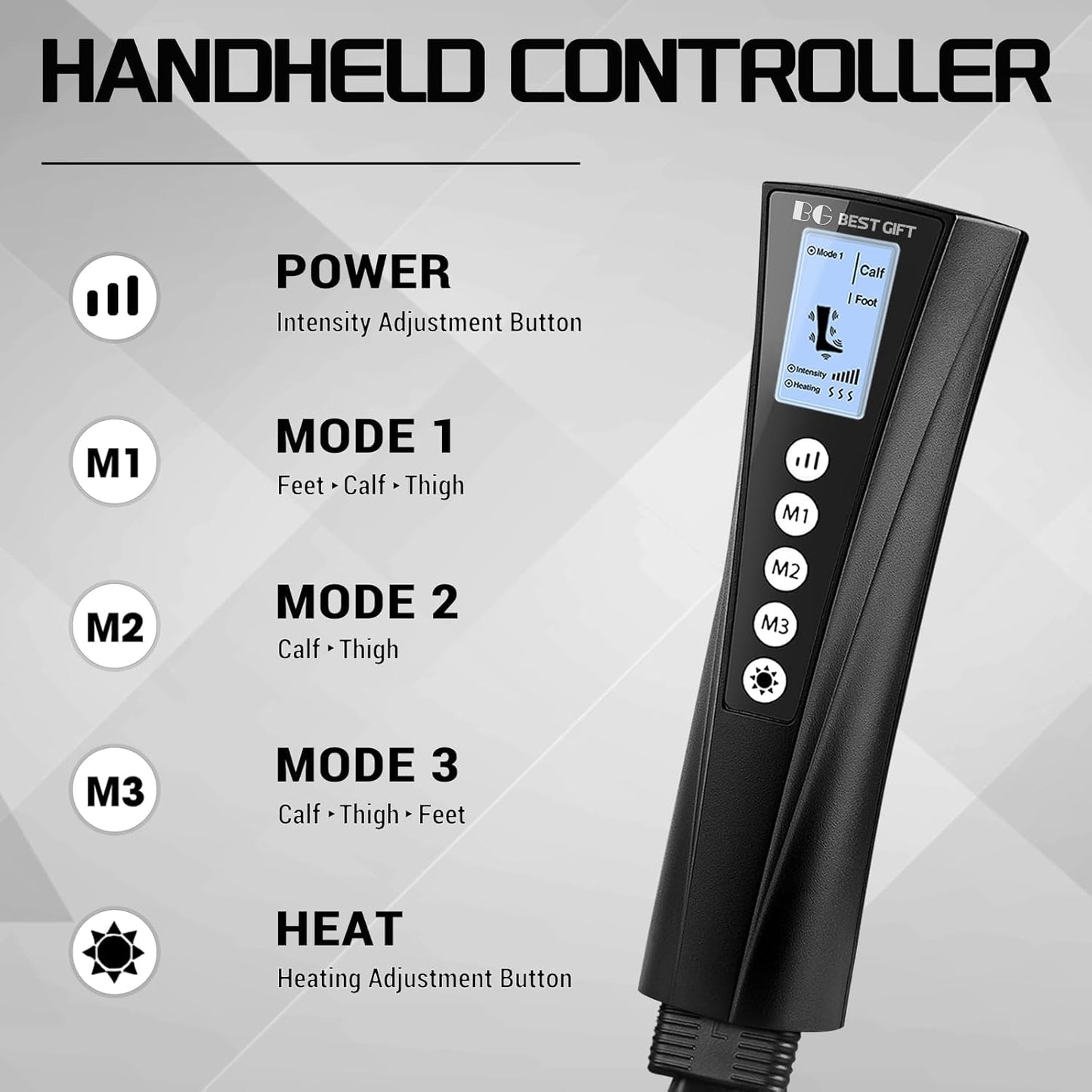 Christmas Gifts for Men Women Dad Mom, Mother's Day, Father's Day, Air Compression Massager with Heat for Foot, Leg, Calf, Thigh, Knee, Helpful for Varicose Veins,Muscle Fatigue, Cramps Swelling Edema