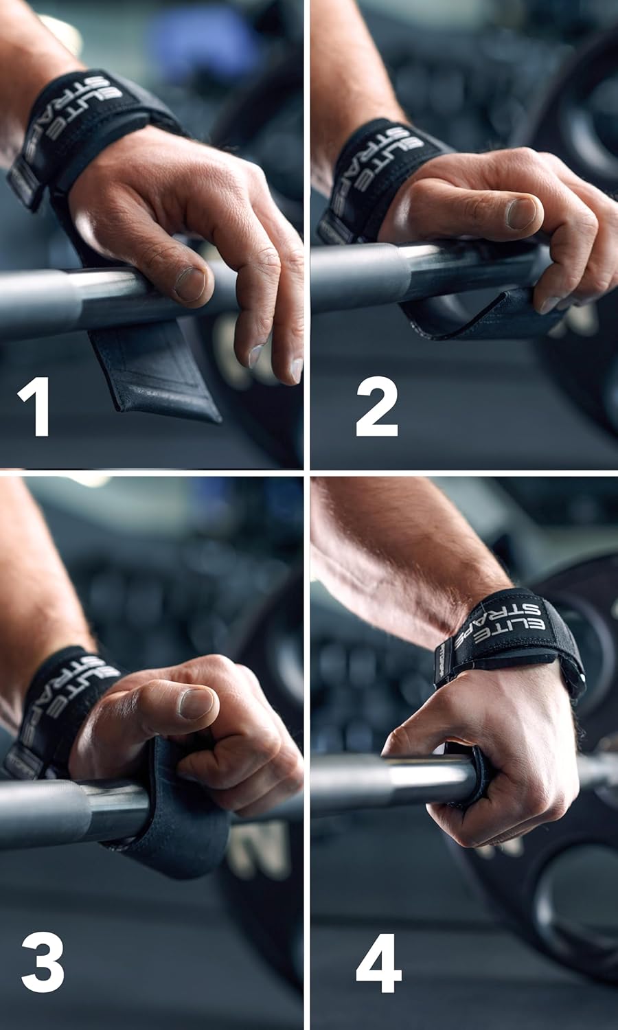 Fitgriff® Elite Straps - Lifting Wrist Straps (Rubber Grips) for Weightlifting, Gym, Workout, Deadlift - Anti-Slip Revolution for Men and Women