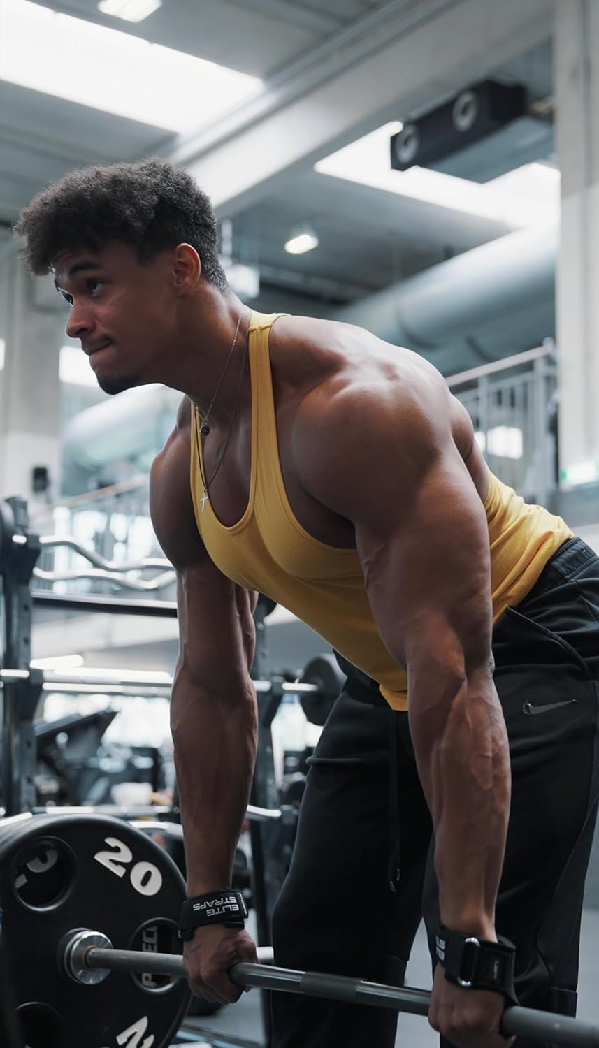 Fitgriff® Elite Straps - Lifting Wrist Straps (Rubber Grips) for Weightlifting, Gym, Workout, Deadlift - Anti-Slip Revolution for Men and Women