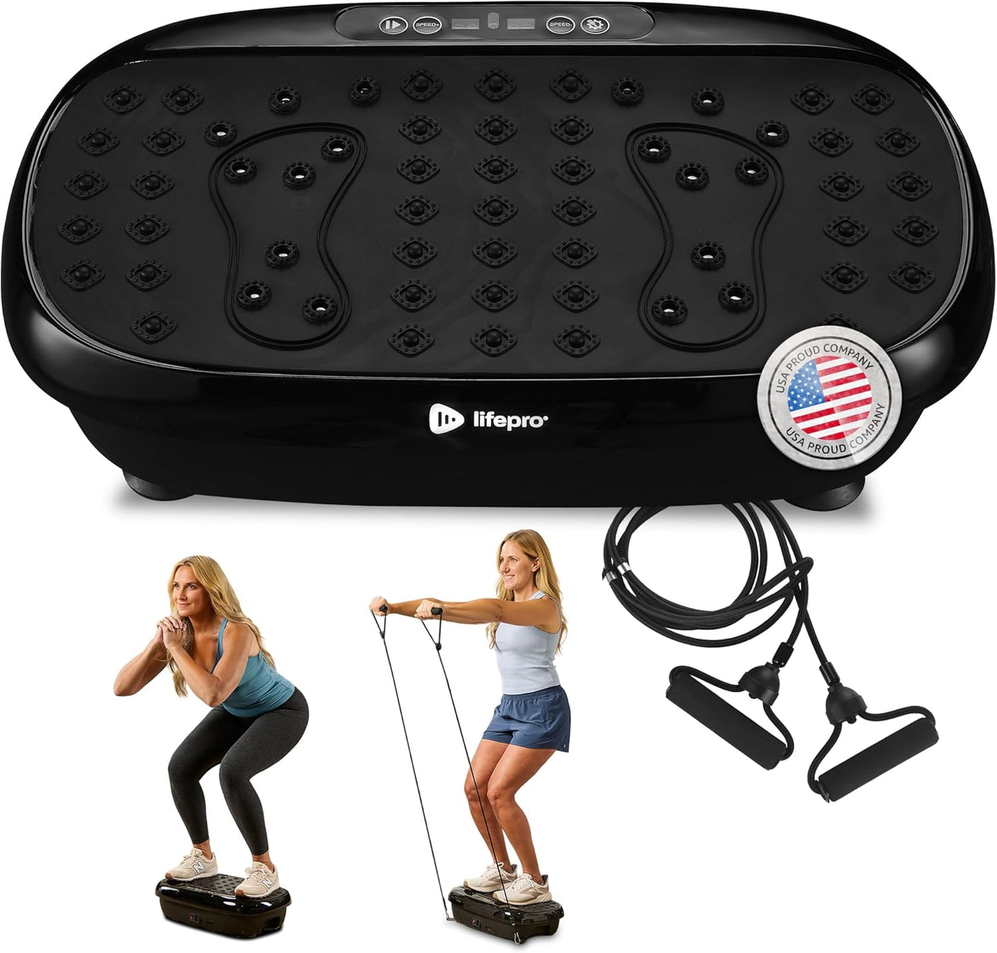 Lifepro Vibration Plate Exercise Machine with Magnetic Acupoints - Full Body Vibration Platform for Beginners and Recovery - Ideal Lymphatic Drainage Massager for Muscle Toning and Overall Fitness