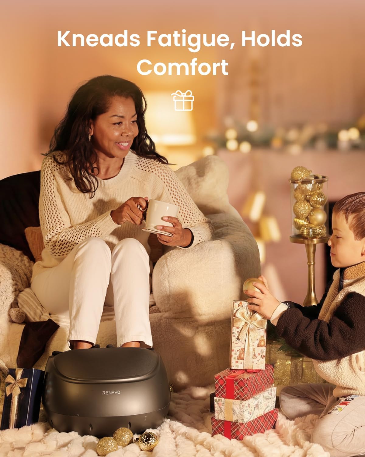 RENPHO Full Foot Massager Machine, 2026 Upgraded Shiatsu Foot Massager with Heat, FSA Eligible HSA Store Eligible, Plantar Fasciitis Massager, Birthday Gifts for Women Mom Men Dad, Fits Up to Size 13