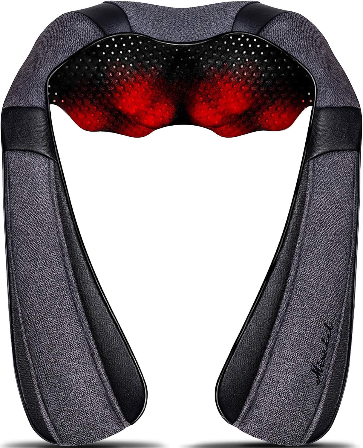 Mirakel Neck Massager for Pain Relief Deep Tissue, Shiatsu Shoulder & Back Massager with Heat - Ergonomic Design Massage, Electric Kneading Whole Body Massager Christmas Gifts for Women, Men, Dad, Mom