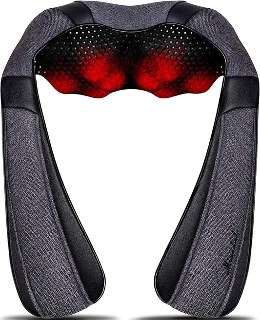 Mirakel Neck Massager for Pain Relief Deep Tissue, Shiatsu Shoulder & Back Massager with Heat - Ergonomic Design Massage, Electric Kneading Whole Body Massager Christmas Gifts for Women, Men, Dad, Mom