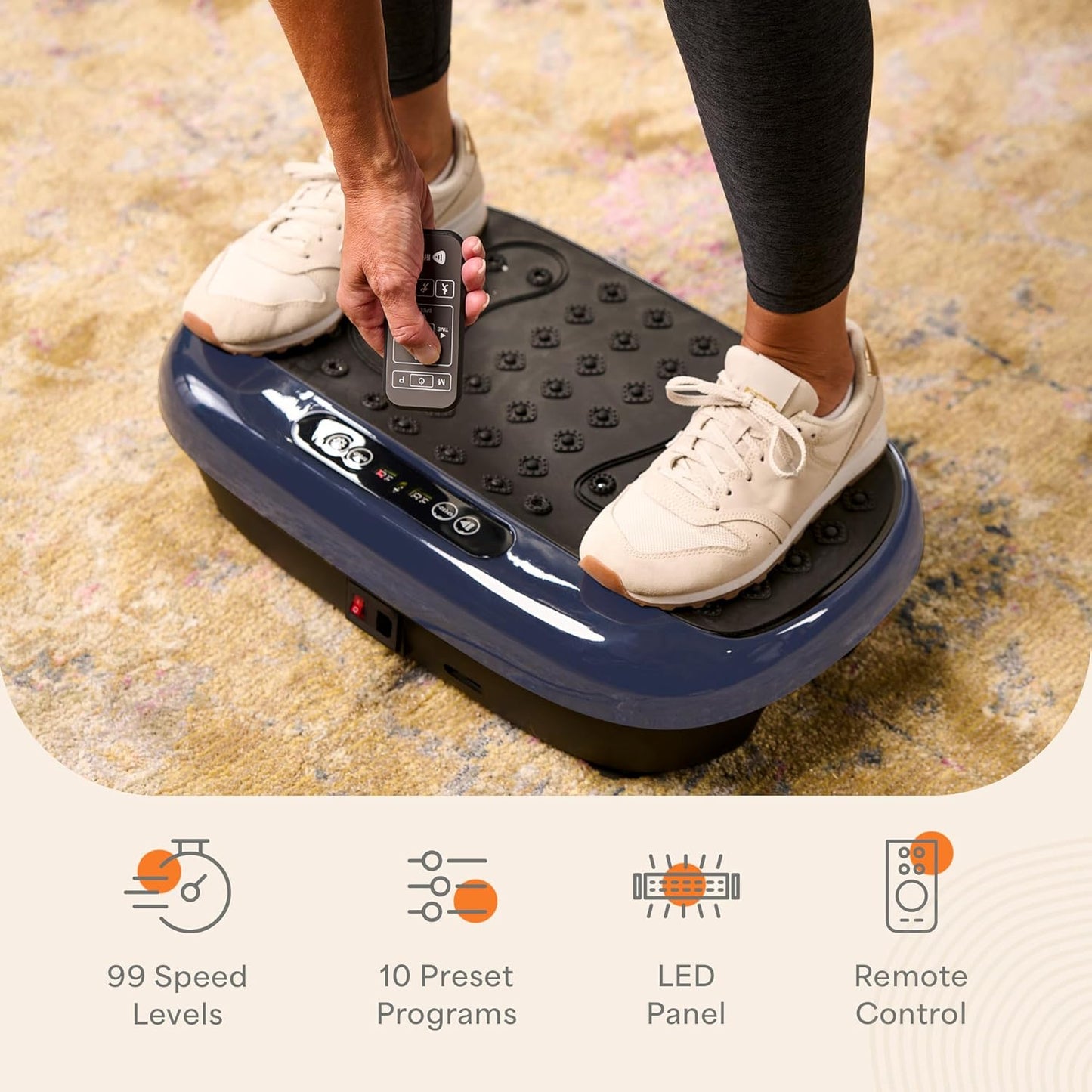 Lifepro Vibration Plate Exercise Machine with Magnetic Acupoints - Full Body Vibration Platform for Beginners and Recovery - Ideal Lymphatic Drainage Massager for Muscle Toning and Overall Fitness