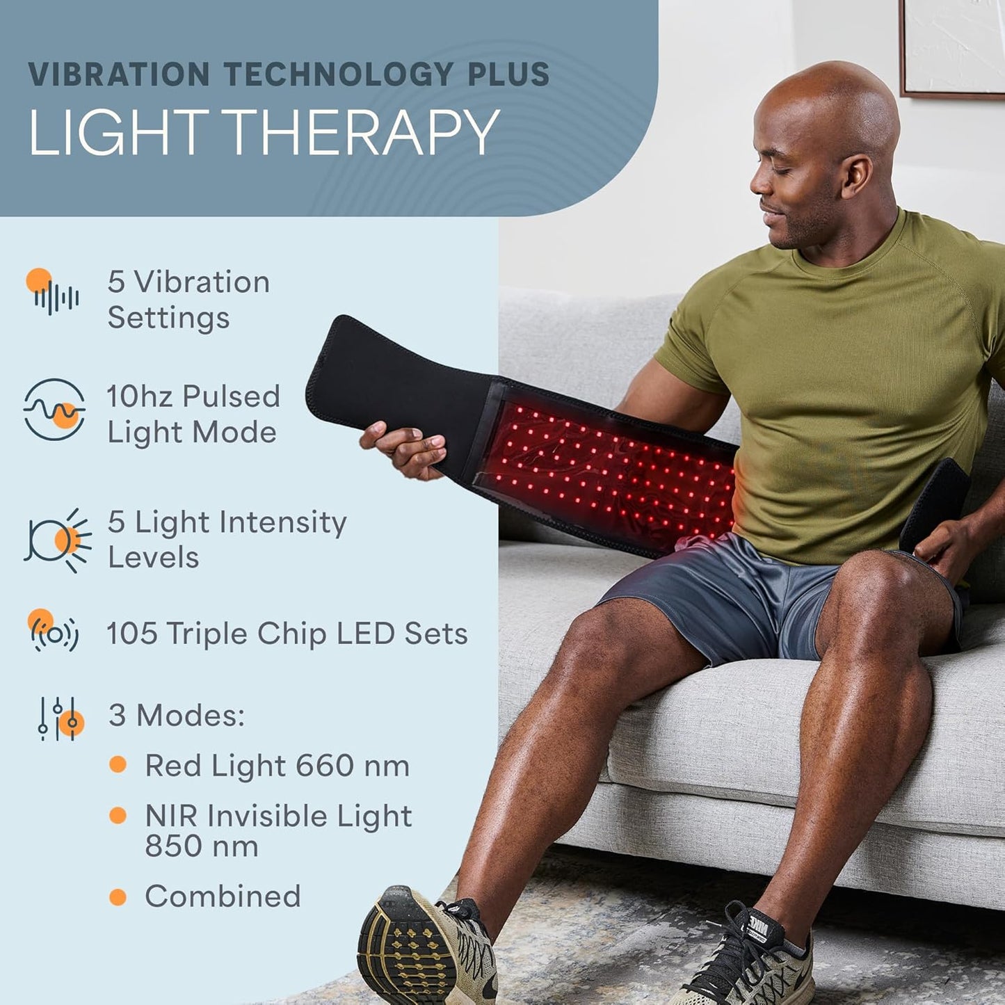 Lifepro Red Light Therapy Belt - 660nm & 850nm Near Infrared & Red Light Therapy for Body- Adjustable & Portable for Wellness & Relaxation