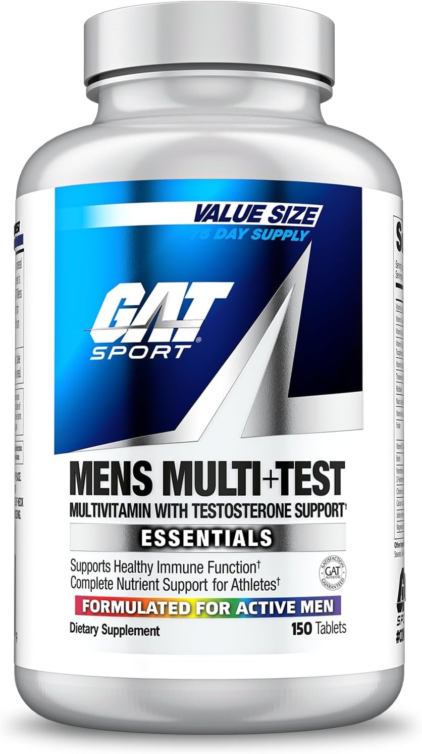 GAT SPORT Men's Multi + Test, Premium Multivitamin Tablets (150 Count)