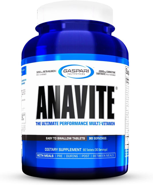 Gaspari Nutrition Anavite - Sports Multi-Vitamin with Amino Acids, Beta-Alanine and L-Carnitine, Enhanced Performance and Recovery, 180 Tablets