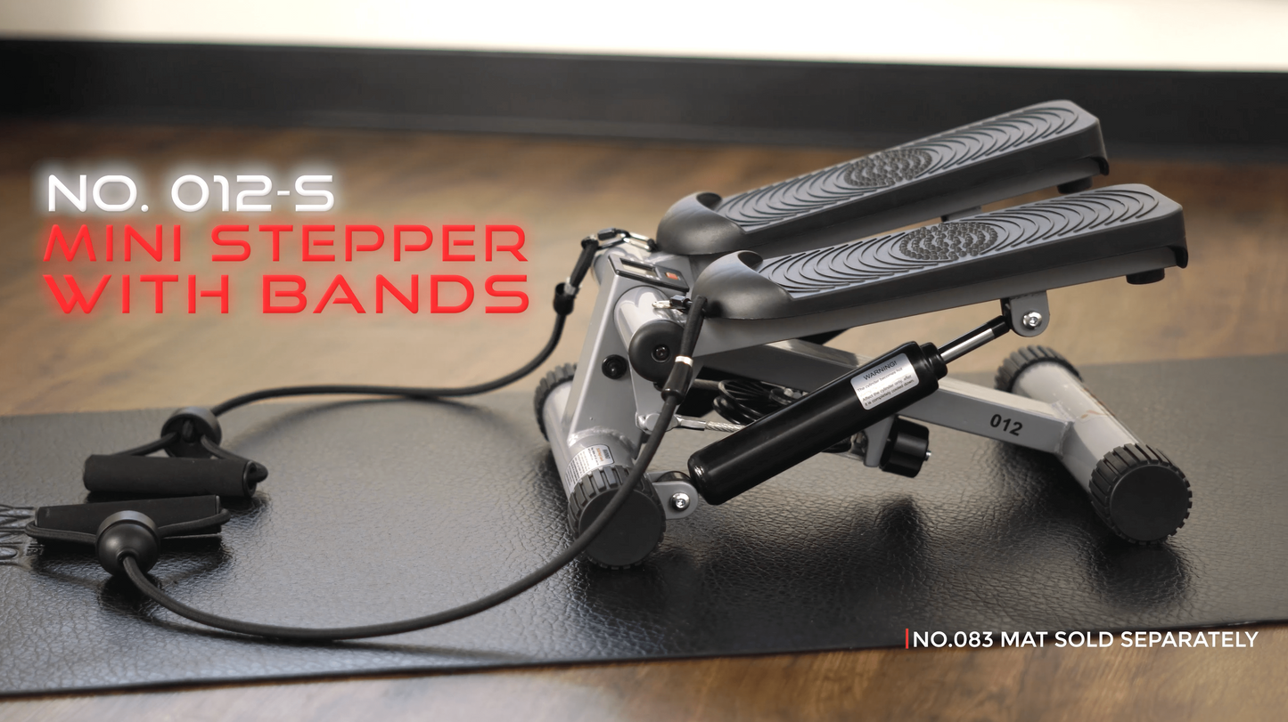 Sunny Health & Fitness Mini Stepper for Exercise at Home, Stair Step Workout Machine with Resistance Band and Over 300lb Weight Capacity, Optional Twist Motion and Free SunnyFit App Connection