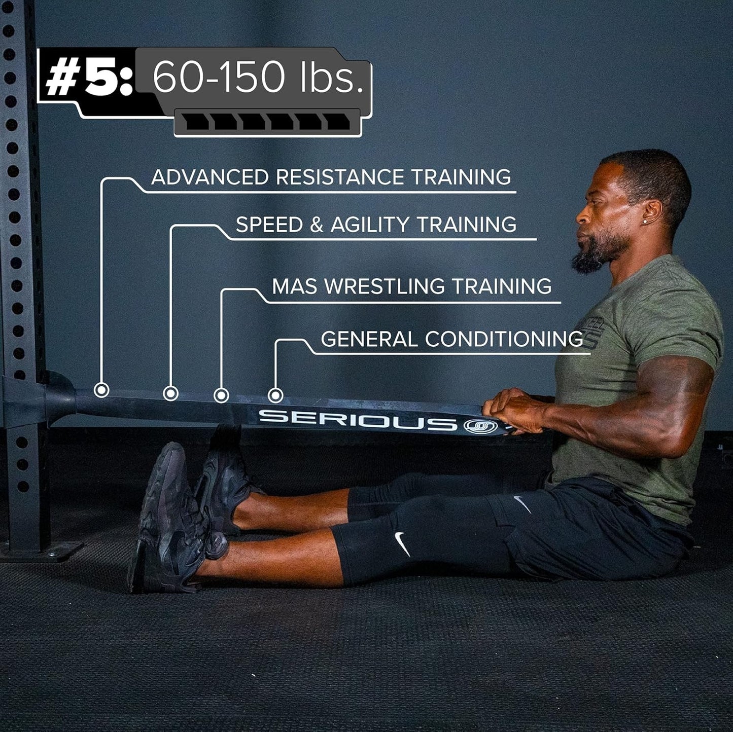 Serious Steel 41" Assisted Pull-up Band, Heavy Duty Resistance Band Sets, Stretching, Powerlifting, Resistance Training and Pull Up Assistance Bands