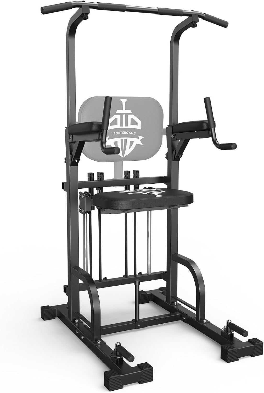 Sportsroyals Power Tower Pull Up Bar Station, 450LBS Stable Pull Up Dip Station for Home Gym Strength Training Equipment