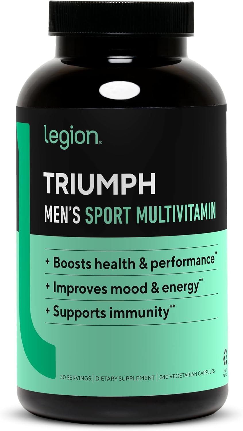 LEGION Triumph Daily Sport Multivitamin Supplement - Vitamins and Minerals for Athletes Helps with Energy for Sports & Bodybuilding Workouts. 30 Servings (Women)