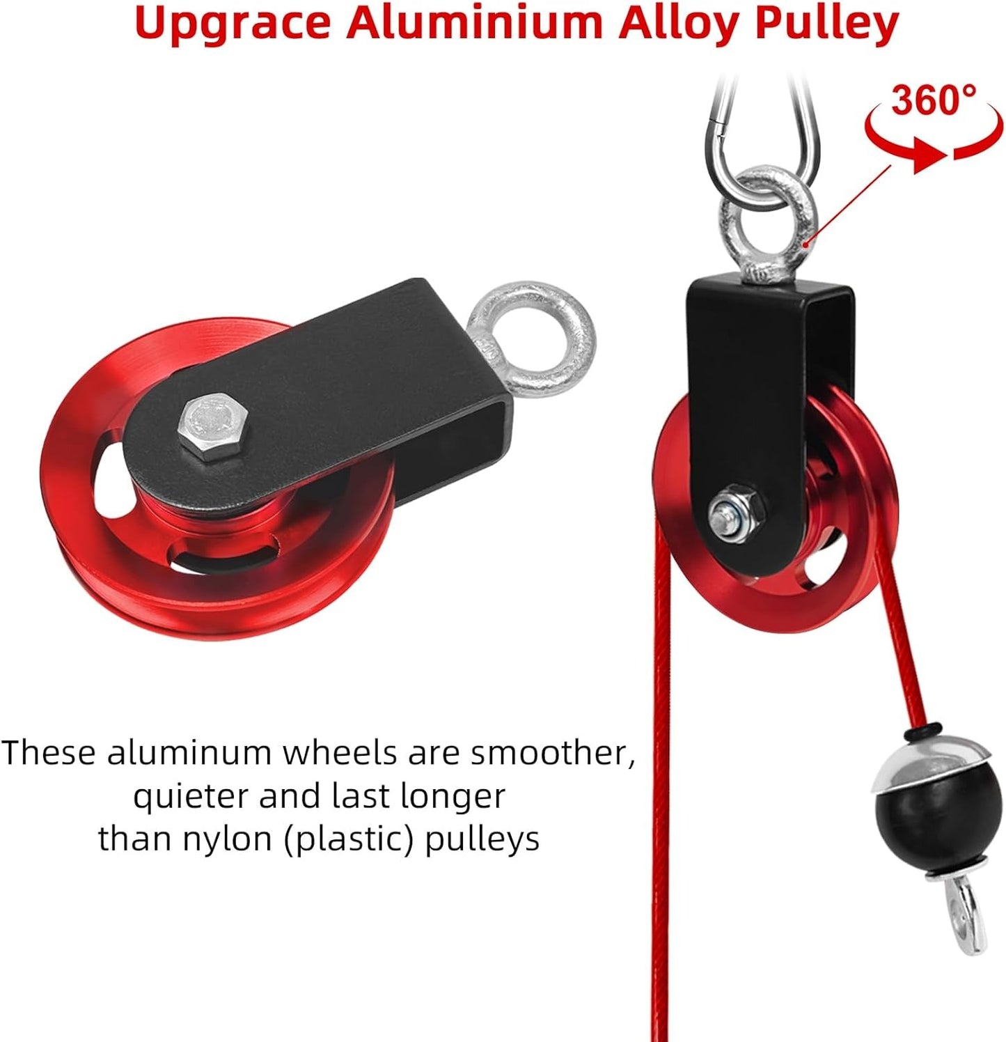 LFJ LAT Pull Down and Lift Weight Pulley System Cable Machine Pulley Attachment for Triceps Pull Down, Biceps Curl, Back, Forearm, Shoulder Home Gym Equipment