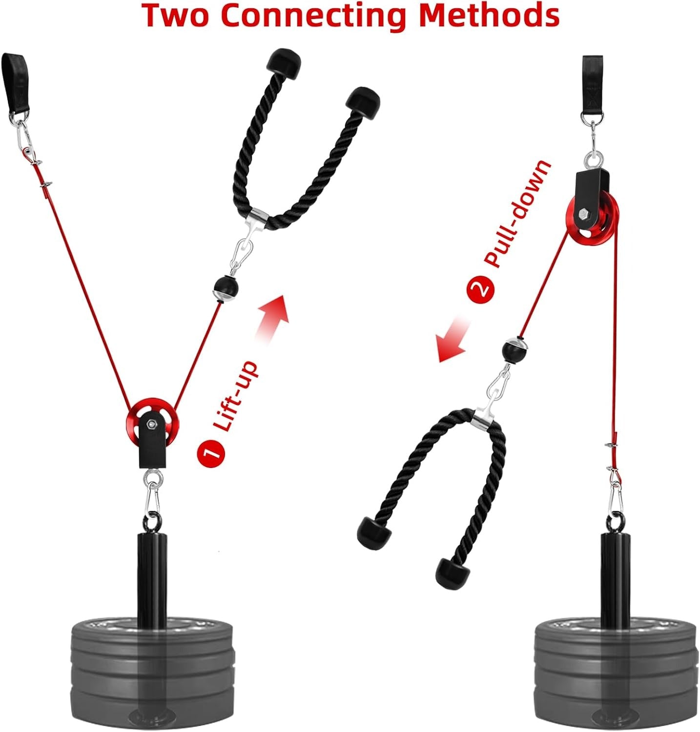 LFJ LAT Pull Down and Lift Weight Pulley System Cable Machine Pulley Attachment for Triceps Pull Down, Biceps Curl, Back, Forearm, Shoulder Home Gym Equipment