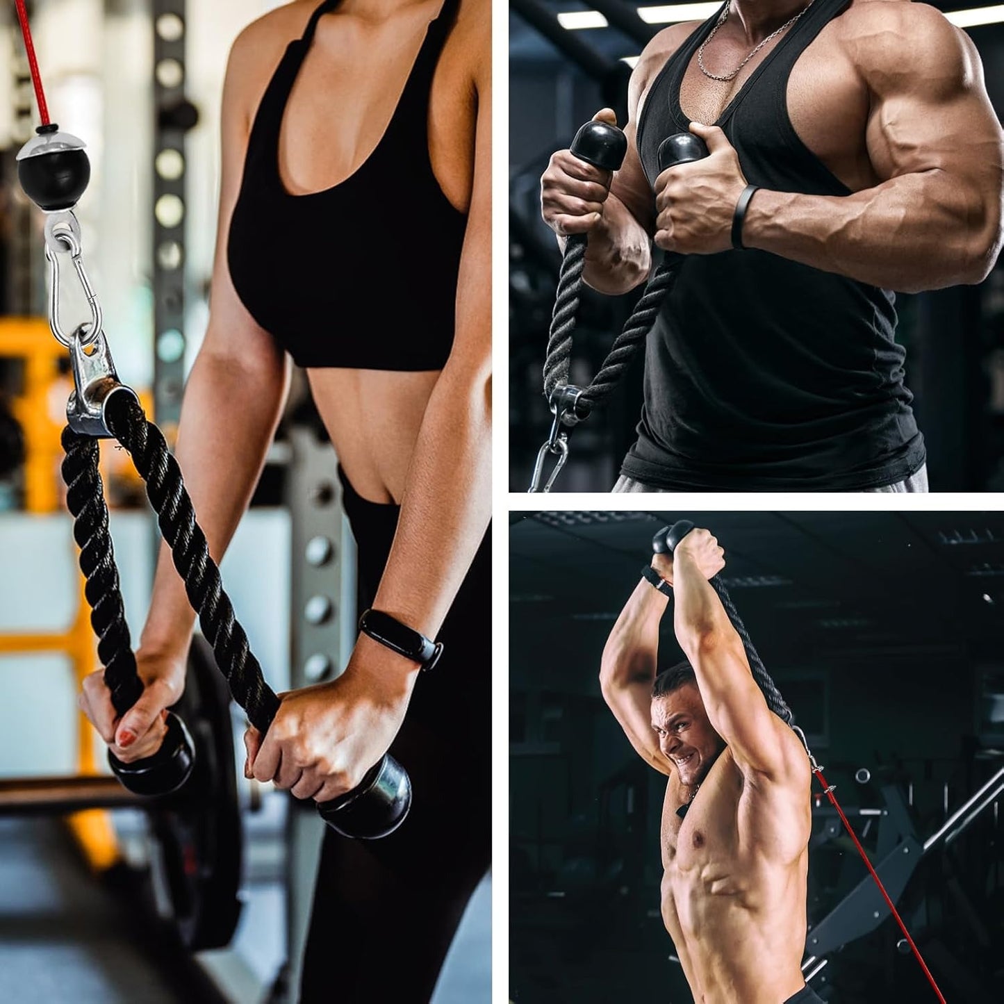 LFJ LAT Pull Down and Lift Weight Pulley System Cable Machine Pulley Attachment for Triceps Pull Down, Biceps Curl, Back, Forearm, Shoulder Home Gym Equipment