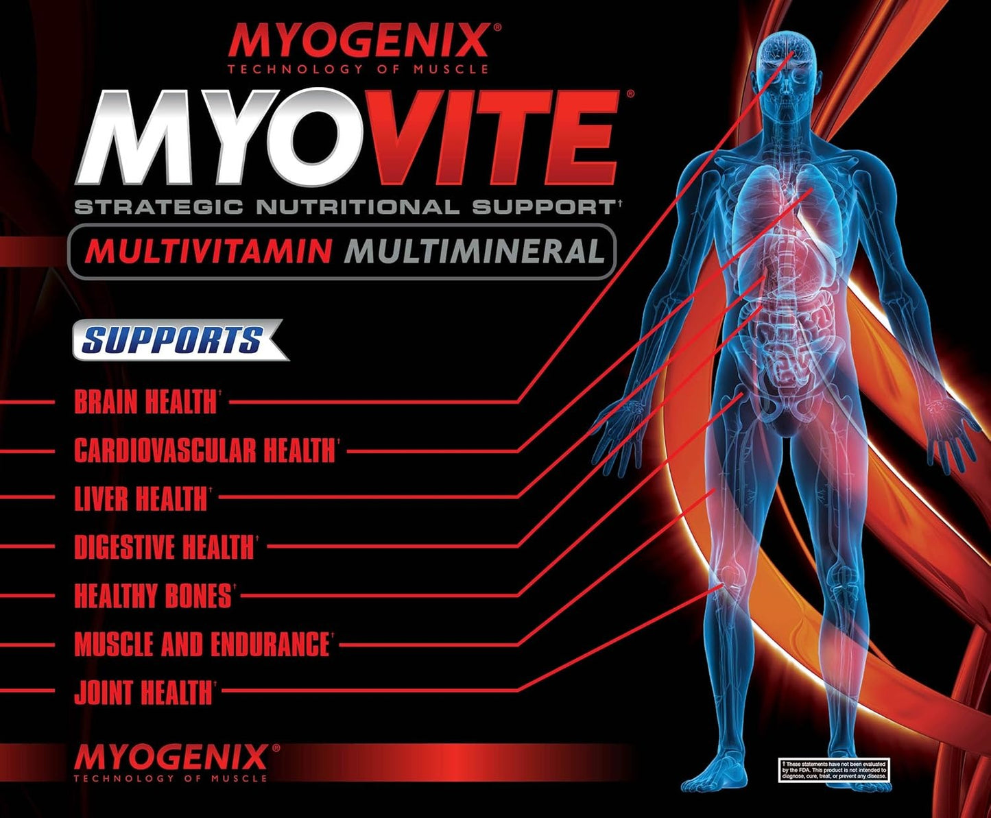 Myogenix Myovite Multivitamin – Daily Supplement – Designed for Athletes – Supports Joint, Heart, and Digestive Health – High Performance Vitamins for Men and Women – 44 Convenient Packets