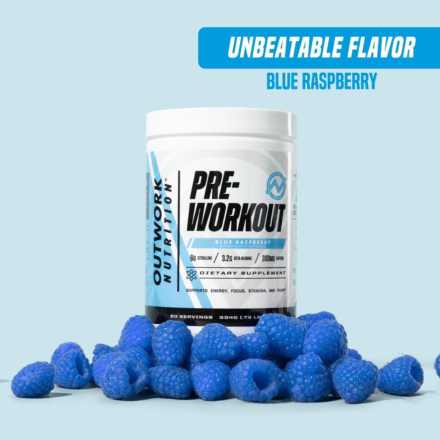 Outwork Nutrition Preworkout for Men & Women - Nootropic Pre Workout Without Creatine, Pre-Workout Powder with Taurine Rhodiola Citrulline Malate Beta Alanine Caffeine (Pina Colada)