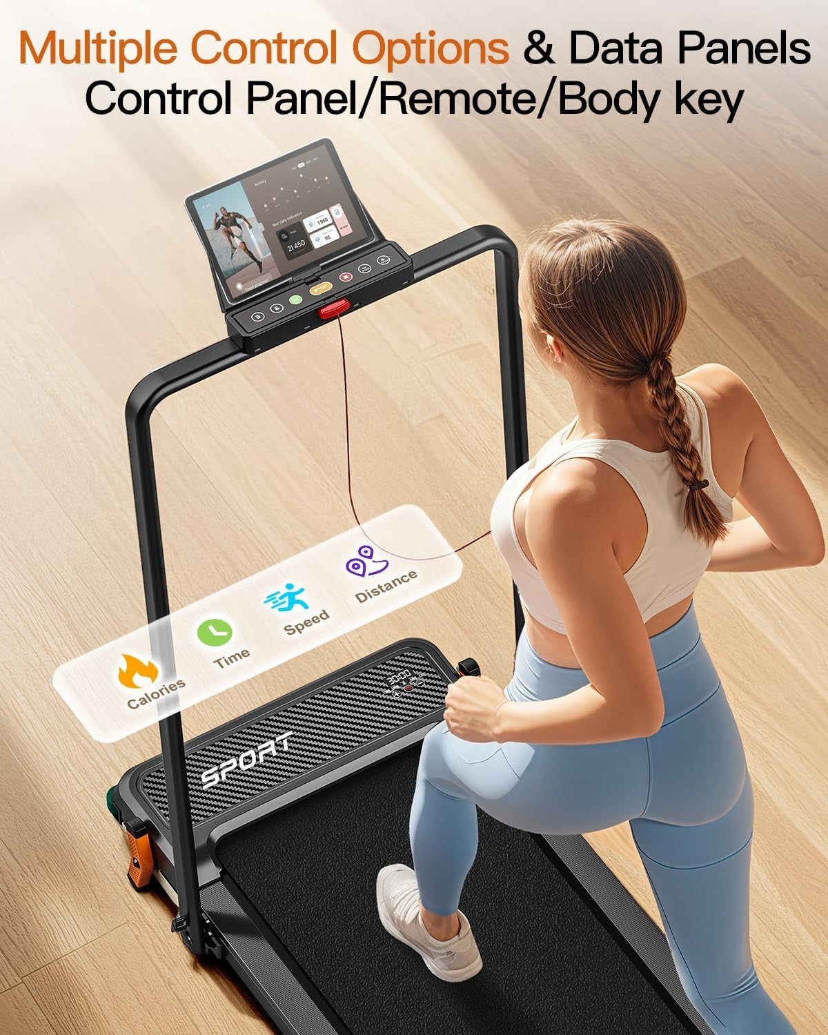 FUNRAY Versatile Walking Pad Treadmill with Incline - Dual-Sided Under Desk Treadmill with Foot Massage,2 in 1 Walking Machine for Home/Office with 330LBS Weight Capacity