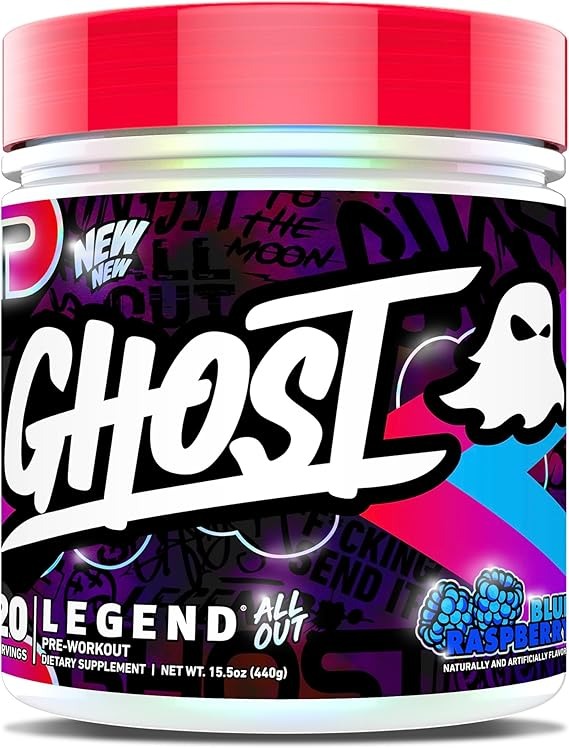 GHOST Legend All Out V2 Pre-Workout Powder, Cherry Limeade - 20 Servings - Pre-Workout Supplement for Men & Women - Energy & Pumps - Caffeine, Citrulline, Beta Alanine, Betaine, NO3-T- Sugar Free