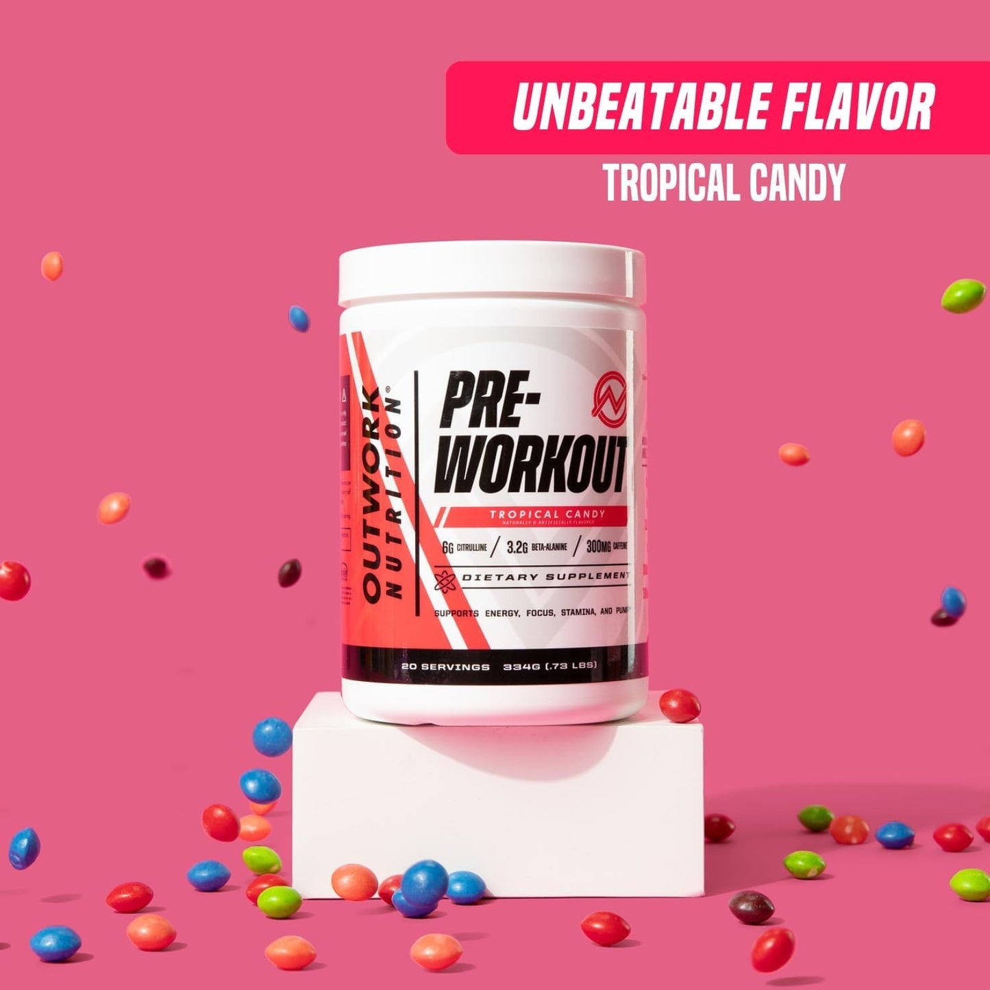 Outwork Nutrition Preworkout for Men & Women - Nootropic Pre Workout Without Creatine, Pre-Workout Powder with Taurine Rhodiola Citrulline Malate Beta Alanine Caffeine (Pina Colada)