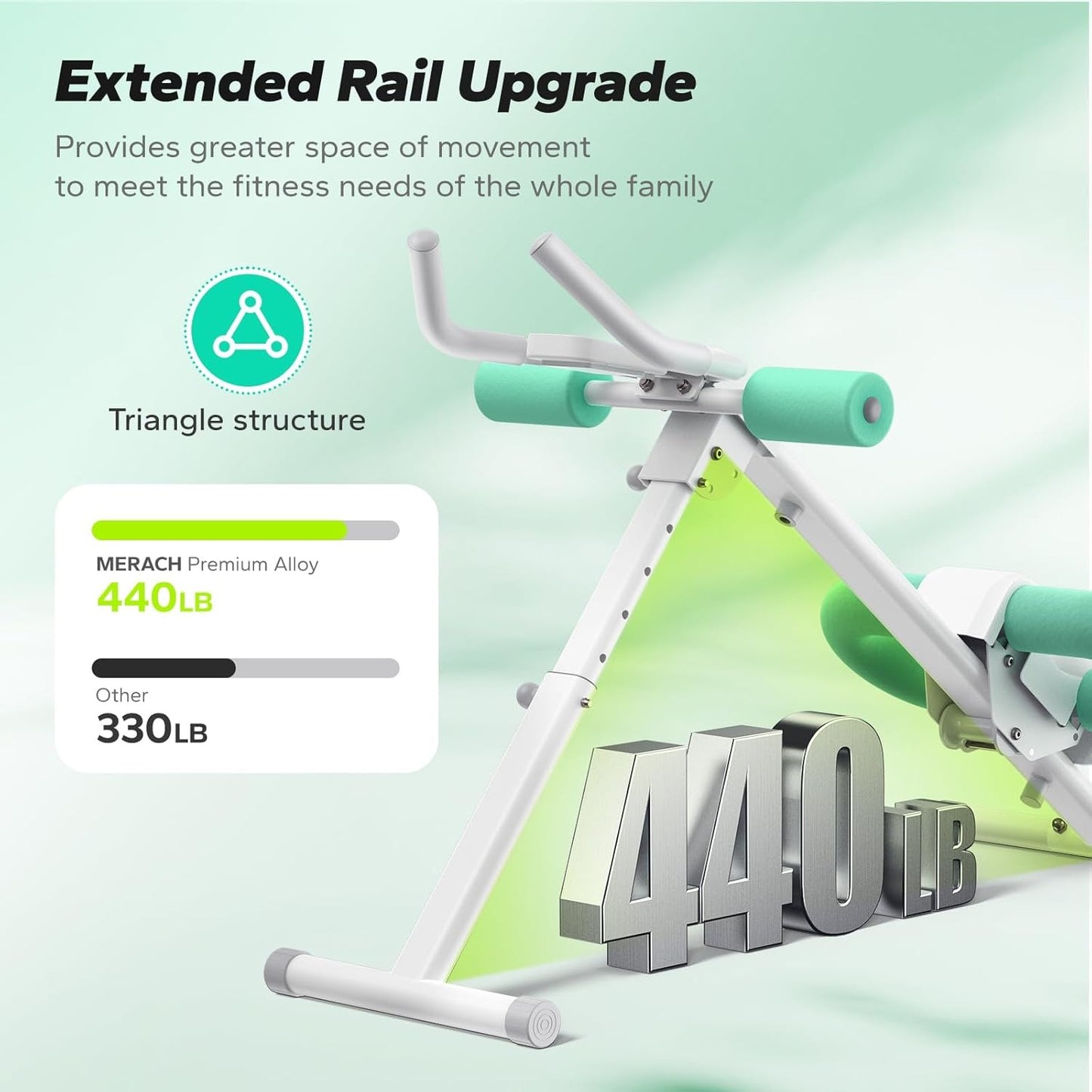 MERACH Ab Machine, Ab Workout Equipment, Adjustable Ab Trainer Machine for Abs Workout at Home Gym, Foldable, Knee Protection, Abdominal Trainer for Stomach Workout