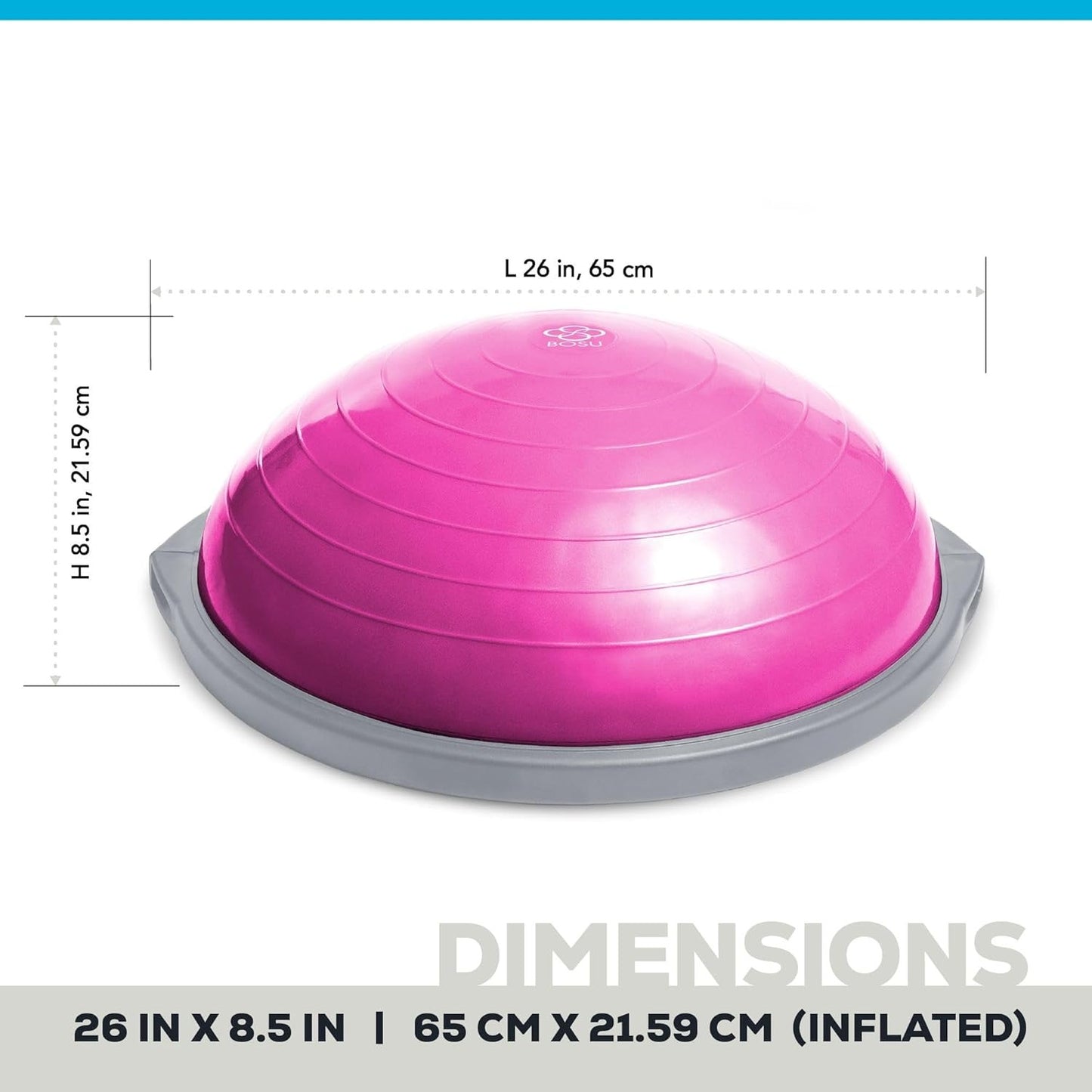 Bosu Pro Multi Functional Home Gym Full Body Balance Strength Trainer Ball Equipment with Guided Workouts and Pump