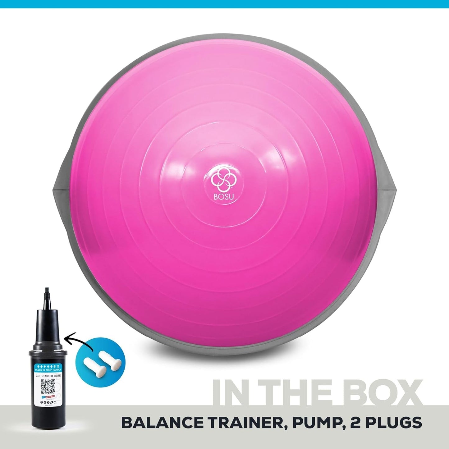 Bosu Pro Multi Functional Home Gym Full Body Balance Strength Trainer Ball Equipment with Guided Workouts and Pump