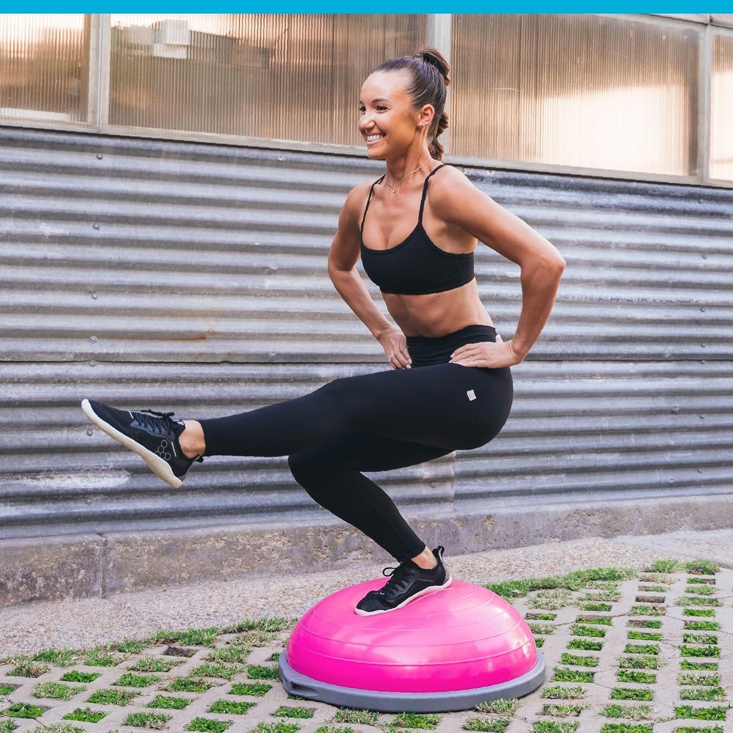 Bosu Pro Multi Functional Home Gym Full Body Balance Strength Trainer Ball Equipment with Guided Workouts and Pump