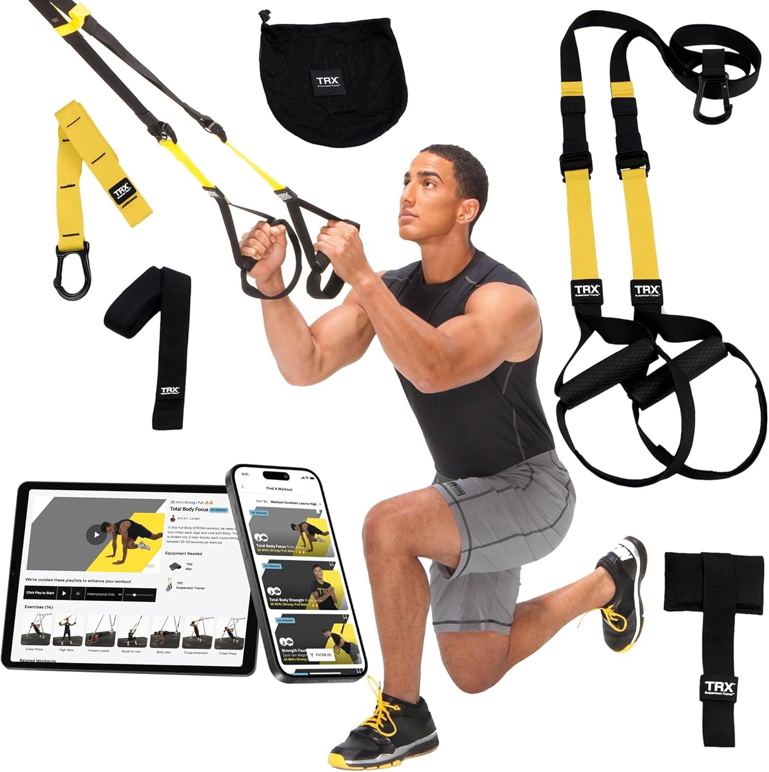 TRX Pro3 Home Gym System – Professional-Grade Suspension Trainer for Strength Training, HIIT, Cardio & Full-Body Workouts, Durable Design with Indoor & Outdoor Anchors